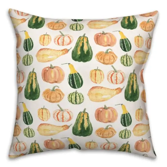 Pumpkin Goard Watercolor Throw Pillow {1}
