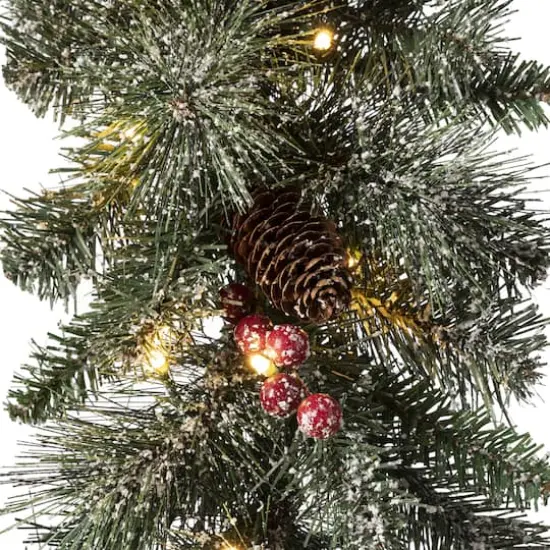 Glitzhome&reg; 9ft. LED Glittered Pinecone Christmas Garland {7}