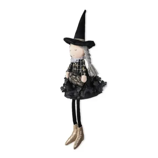 Glitzhome&reg; 29" Halloween Fabric Dressed Witch Sitter {1}