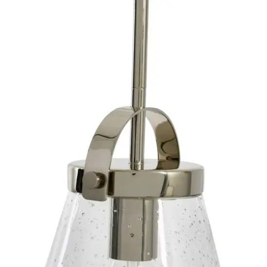 Hello Honey&reg; Robert Stevenson Lighting Wesley Metal & Seedy Glass Ceiling Light Polished Nickel {8}