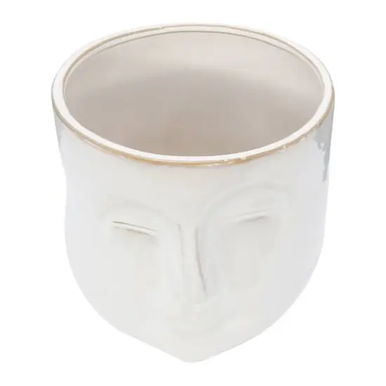 Hello Honey&reg; 7" White Stoneware Planter with Face {5}