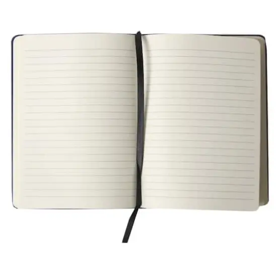 JAM Paper Medium Hardcover Notebook with Elastic Band Blue {6}