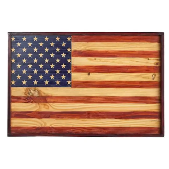 36" Wood American Flag Wall D&eacute;cor {1}