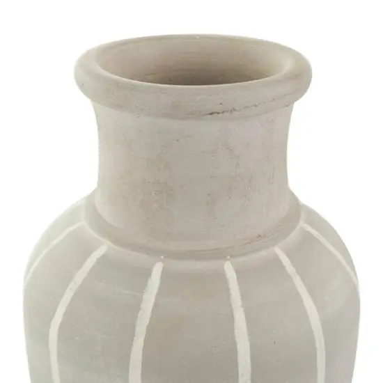 15" Blue & Gray Ceramic Abstract Ombre Drip Vase {6}