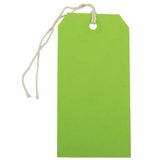 JAM Paper Medium Gift Tags with String Green {1}