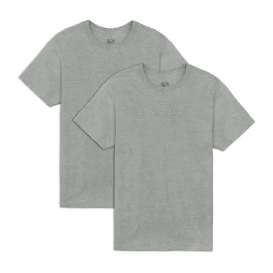 Fruit of the Loom EverSoft Mens Short Sleeve Crew T-Shirt 2 Pack Mineral Grey Heather {1}