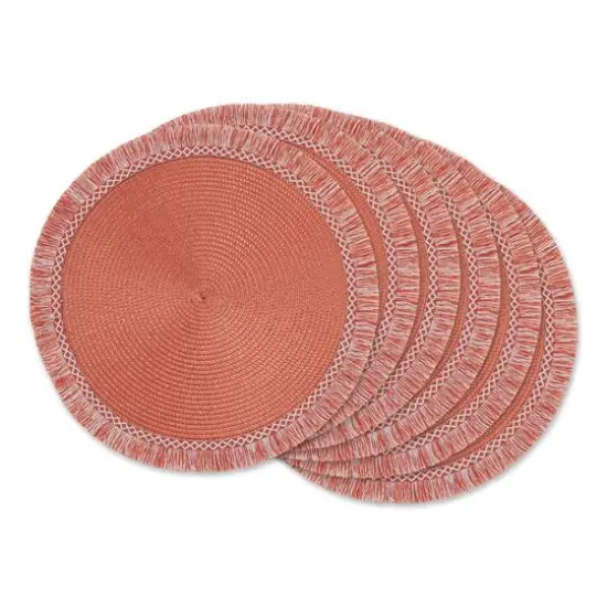 DII&reg; Round Fringed Placemats, 6ct. Spice {1}