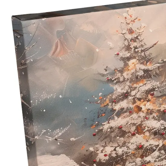 Snowy Christmas House 36" x 24" Canvas Wall Art {6}