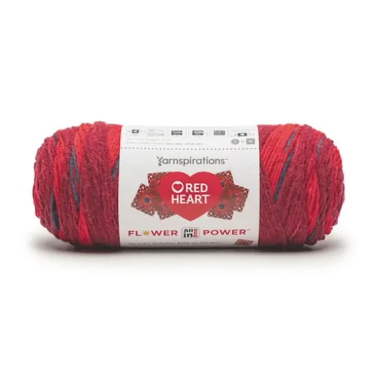 3 Pack Red Heart&reg; All In One Flower Power&trade; Yarn Burgundy Blossom {4}