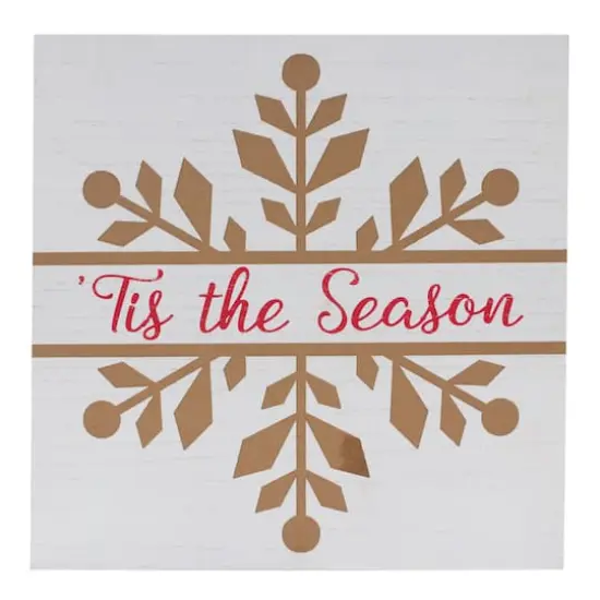 11.75" Snowflake Christmas Season Sign D&eacute;cor Set {5}