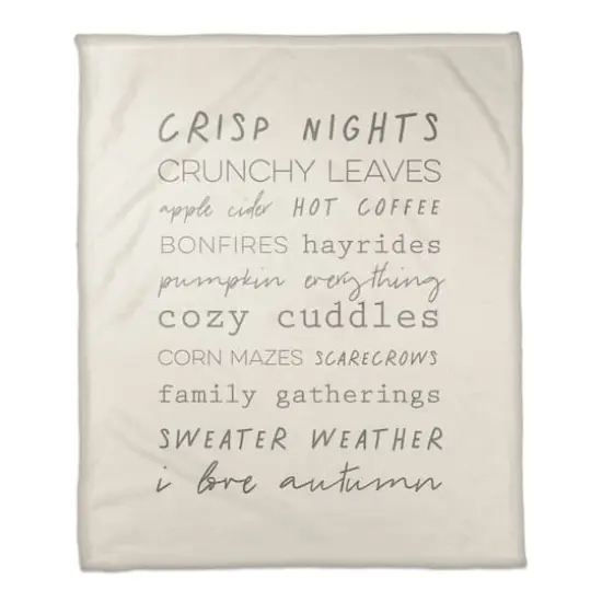 Off-White Autumn Words Fleece Blanket {1}
