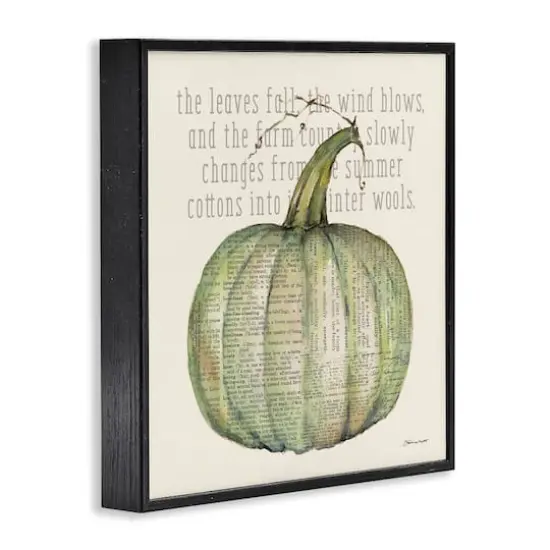 Stupell Industries Leaves Fall Green Pumpkin Framed Giclee Art {4}