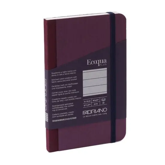 Fabriano&reg; EcoQua Plus Lined Fabric-Bound Notebook Wine {1}