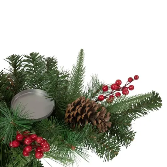 32" Decorated Artificial Pine Christmas Candle Holder Centerpiece {5}