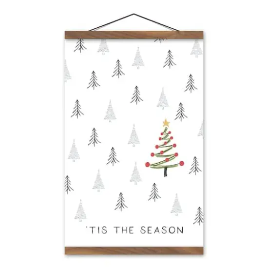 Primitive Winter Forest Teak Hanging Canvas {1}