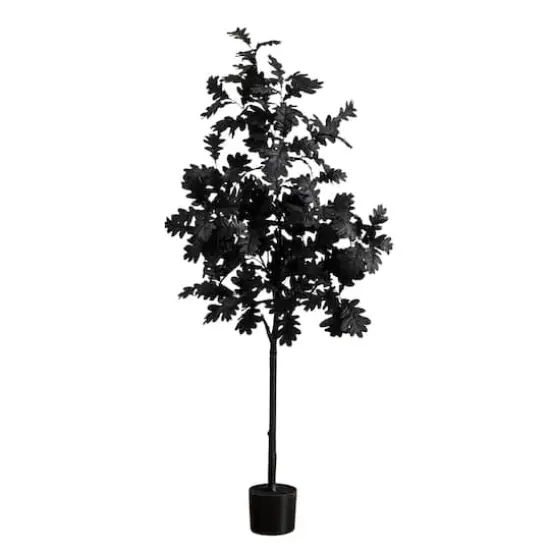 5ft. Artificial Halloween Black Oak Tree {1}