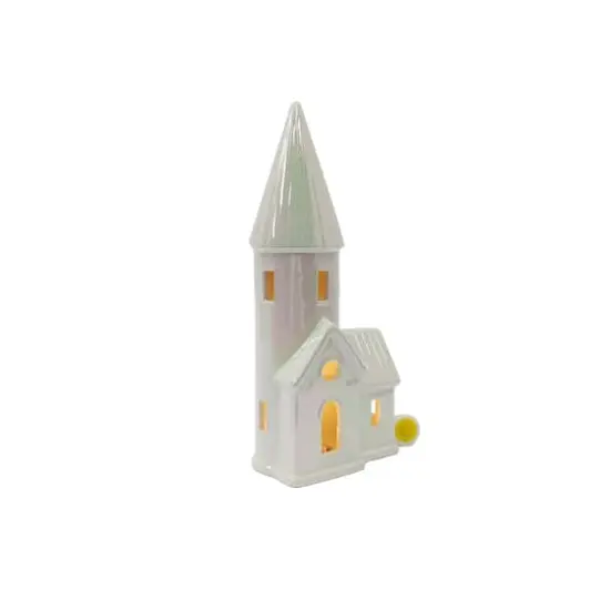 11.75" Iridescent White Church LED Tabletop D&eacute;cor by Ashland&reg; {4}