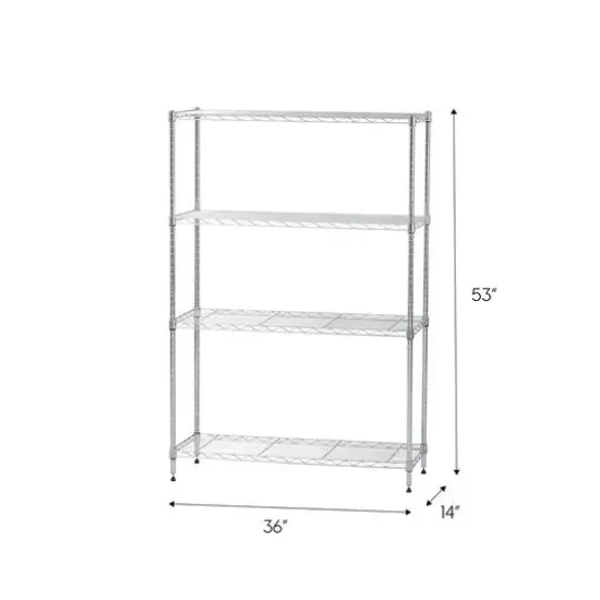 Iris&reg; 53" Silver 4-Tier Wire Rack Shelf {5}