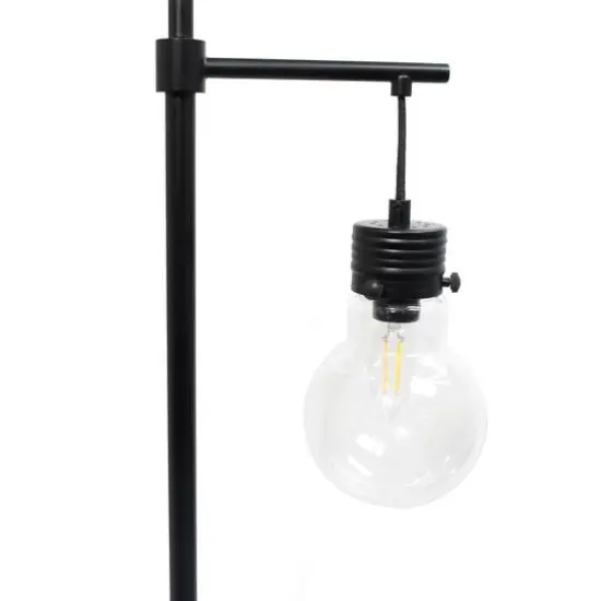 Lalia Home 5ft. Black Matte 1 Light Beacon Floor Lamp with Clear Glass Shade {7}
