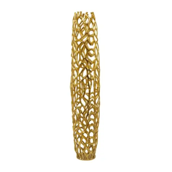 Aluminum Coral Contemporary Vase Gold {6}