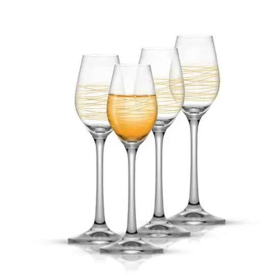JoyJolt&reg; Golden Royale 2oz. Crystal Stemmed Shot Cordial Glasses Set, 4ct. {1}