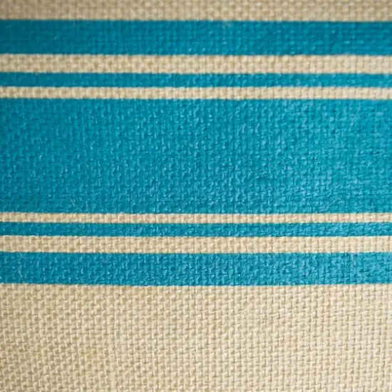 DII&reg; 12" Round Border Burlap Bin Teal {6}