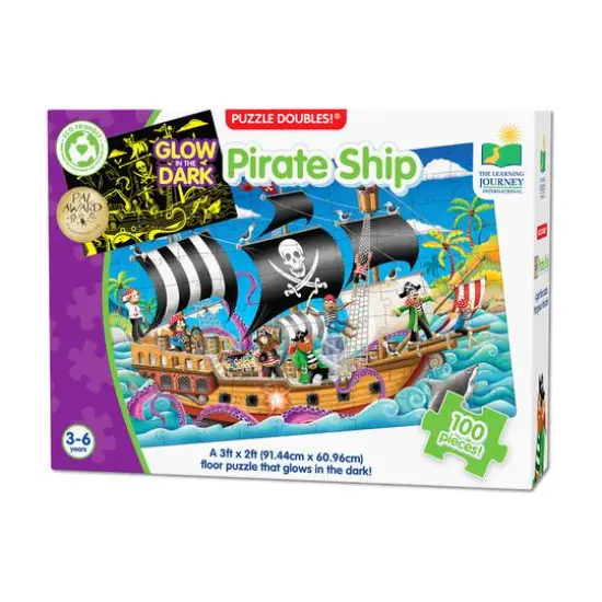 Puzzle Doubles! - Glow in the Dark Pirate Ship: 100 Pcs {1}