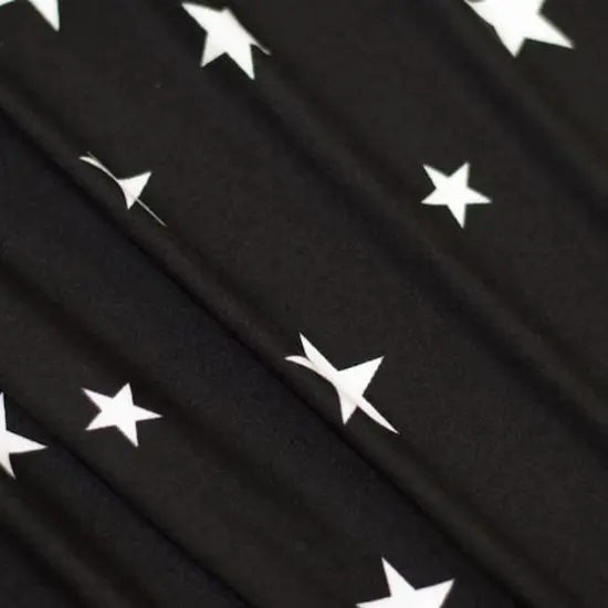 Fabric Merchants Stars on Black Double Brushed Stretch Fabric {4}