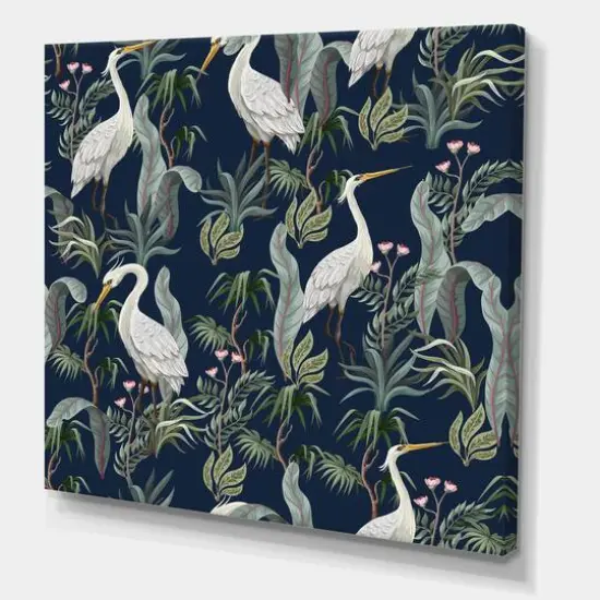 Designart - Chinoiserie With Birds and Peonies VII - Traditional Canvas Wall Art Print {1}