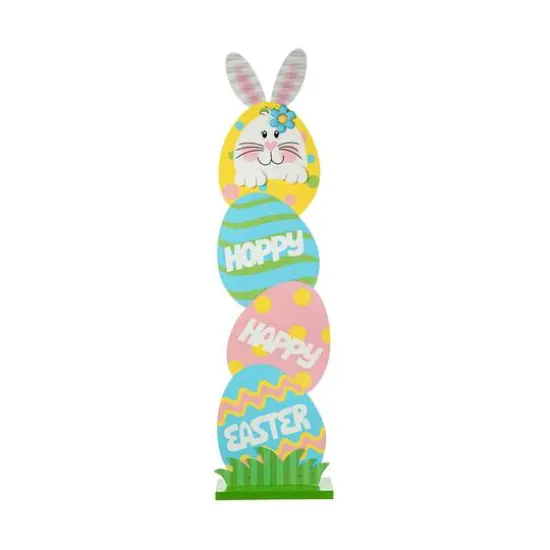 Glitzhome&reg; 42" Easter Wooden Bunny & Eggs Porch D&eacute;cor {7}