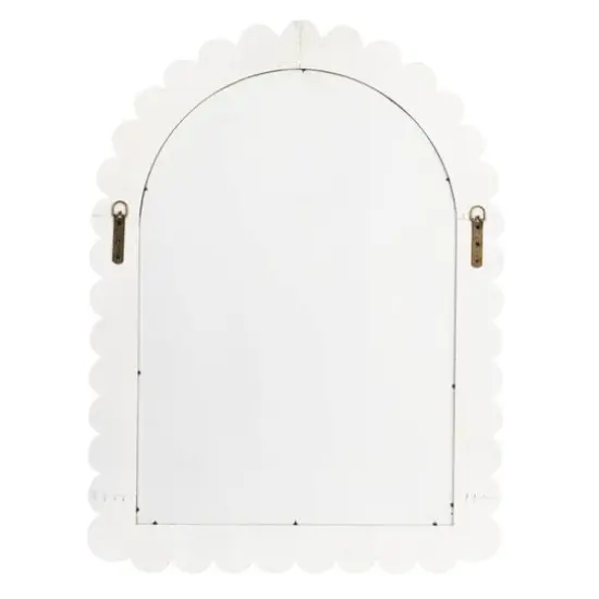Hello Honey® 31.5" White Arched Raised Scallop Pattern Wall Mirror {4}