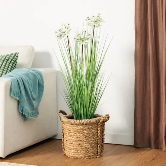 Glitzhome&reg; 3.25ft. Faux Onion Grass Plant in Pot {6}