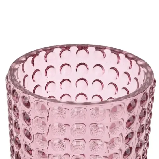 7" Pink Hobnail Glass Container by Ashland&reg; {5}