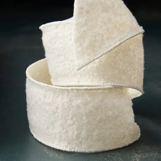 2.5" x 3yd. Faux Fur Sherpa Wired Ribbon by Celebrate It&reg; Classic White {3}