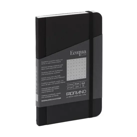 Fabriano&reg; Ecoqua Plus Dotted Fabric-Bound Notebook Black {1}