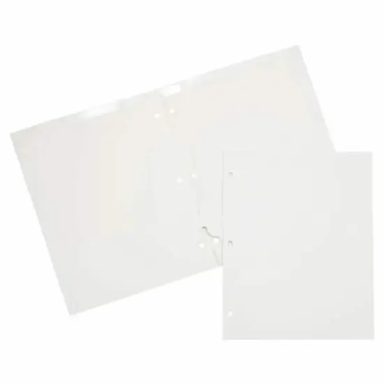 JAM Paper 9.5" x 11.5" Glossy 3-Hole Punch Folders, 12ct. White {1}