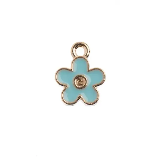 John Bead Sweet & Petite Small Flower Charms, 10ct. Blue {1}