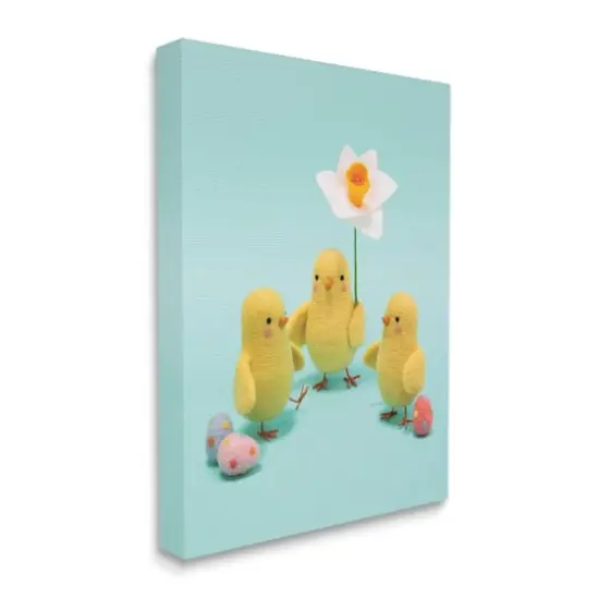 Stupell Industries Spring Chicks Floral Easter Eggs Canvas Wall Art {4}