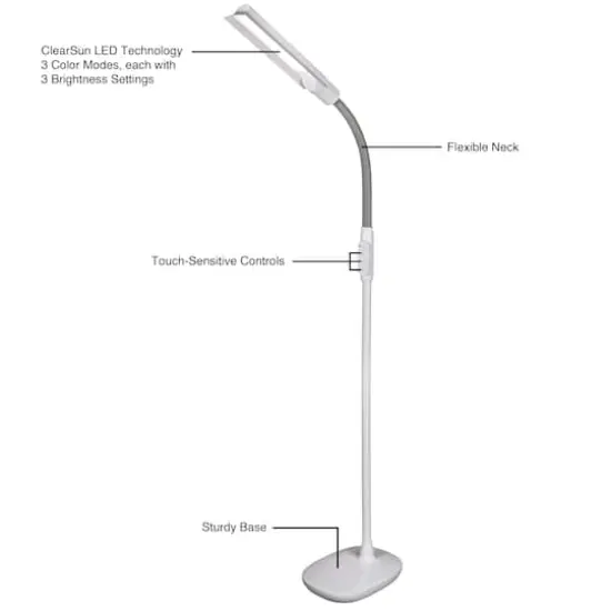 OttLite&reg; Wingshade LED Floor Lamp {5}