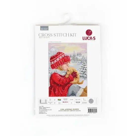 Luca-S Girl Kissing Puppy Counted Cross Stitch Kit {3}