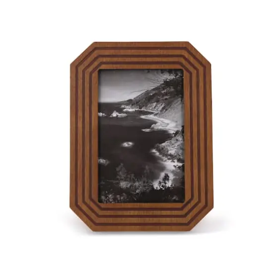 4" x 6" Dark Wood Octagon Tabletop Frame by Studio D&eacute;cor&trade; Treasured Finds {1}