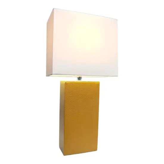 Lalia Home Lexington 21" Leather Home D&eacute;cor Table Lamp Tan {3}