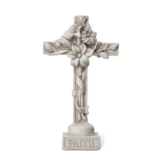 Glitzhome&reg; 21" Holy Cross with Lily Garden Statue {1}