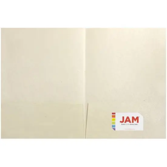 JAM Paper Ivory Metallic Handmade Folders, 100ct. {4}