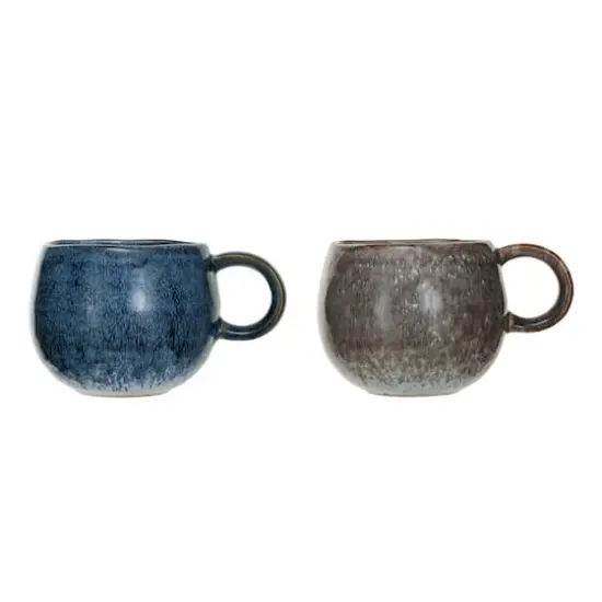 Hello Honey® 16oz. Brown & Blue Round Stoneware Mug Set, 2ct. {3}