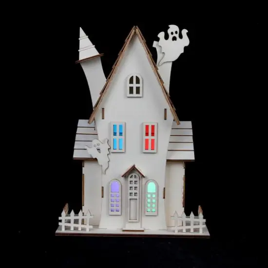 11.25" DIY Ghost House LED Wood D&eacute;cor by Make Market&reg; {6}