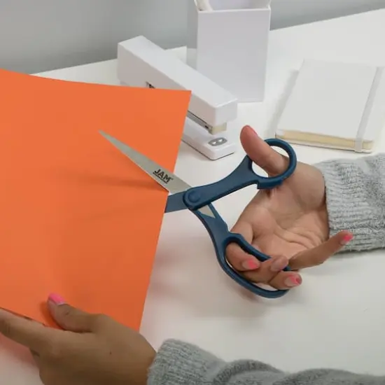 JAM Paper 8" Ergonomic Multi-Purpose Precision Scissors Navy Blue {5}