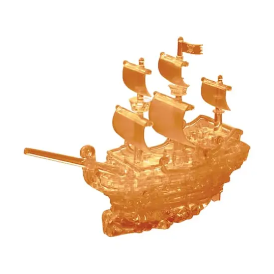 3D Crystal Puzzle - Pirate Ship (Brown): 101 Pcs {1}