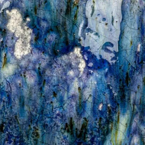 Hello Honey&reg; 7.75" Blue Crackle Glaze Decorative Terra Cotta Planter {8}