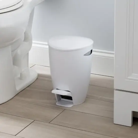 Bath Bliss White 5L Contour Step Pedal Waste Bin {4}